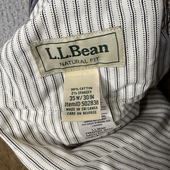 LL Bean Corduroy Pants Mens 35x30 Brown Natural Fit Stretch Country 502838 Gorp - Picture 5 of 12